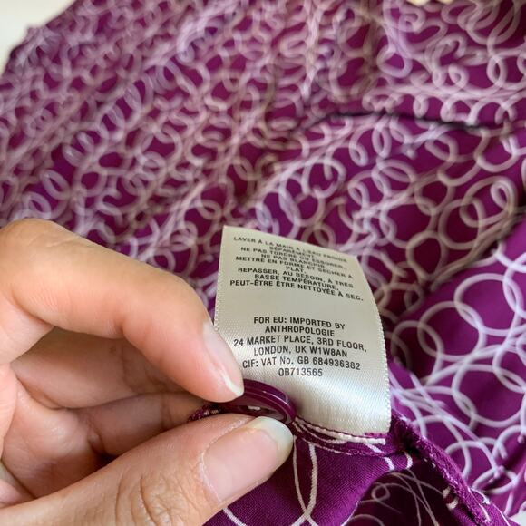 Maeve Blouse Womens S Small Raffine Cap Sleeve Button Front Pocket Curved Hem - Picture 10 of 13